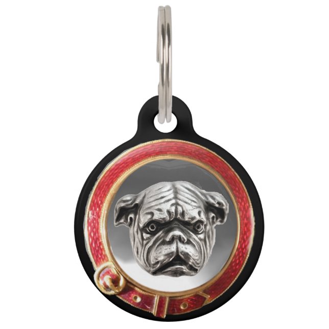 Placa Para Mascotas PERRO VICTORIANO RETRATA Bulldog inglés (Anverso)