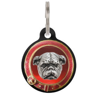 Placa Para Mascotas PERRO VICTORIANO RETRATA Bulldog inglés