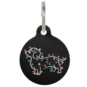 Placa Para Mascotas Perros Dachshund Árbol Navidad Xmas Mascota Perro