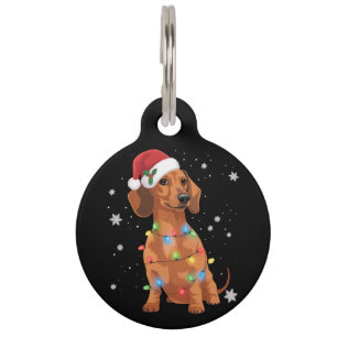 Placa Para Mascotas Perros Dachshund Árbol Navidad Xmas Mascota Perro 
