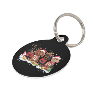 Placa Para Mascotas Perros de Navidad Amante Dachshund Mamá Perro 