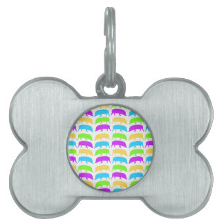 Placa Para Mascotas Perros multicolores Mascota azul morado amarillo v