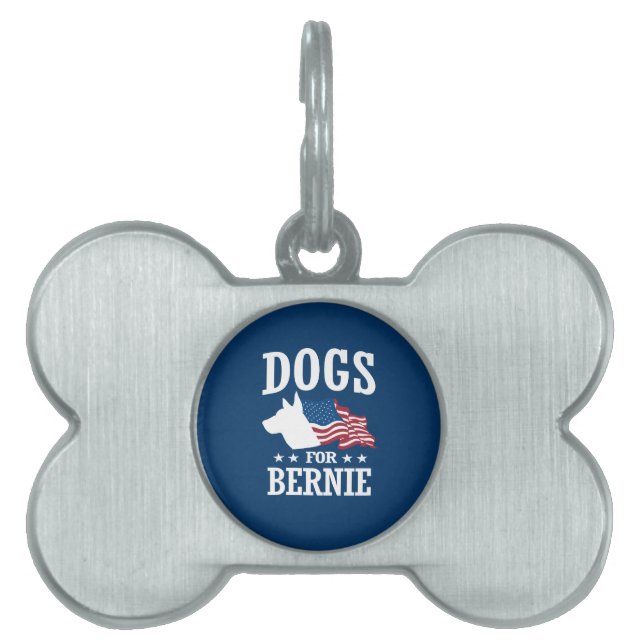 PLACA PARA MASCOTAS PERROS PARA BERNIE SANDERS (Frente)