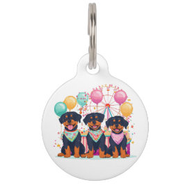 Placa Para Mascotas Perros Rottweiler En Un Carnaval