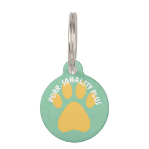 Placa Para Mascotas "Personalidad Plus" Nombre Personalizado para Gato