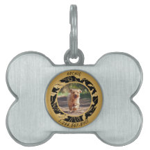 Personaliza la falsa hoja de oro en perro pequeño 