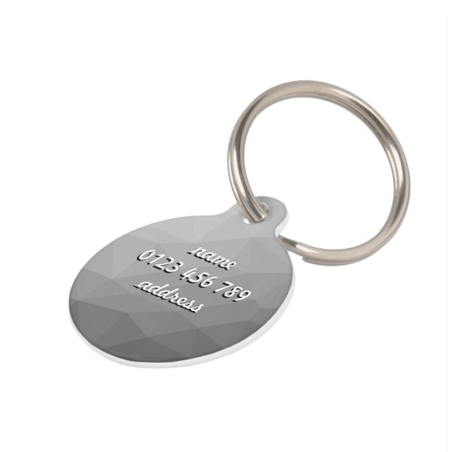 Placa Para Mascotas Personaliza Patrón de Malla Geométrica de Gradient (Lateral)