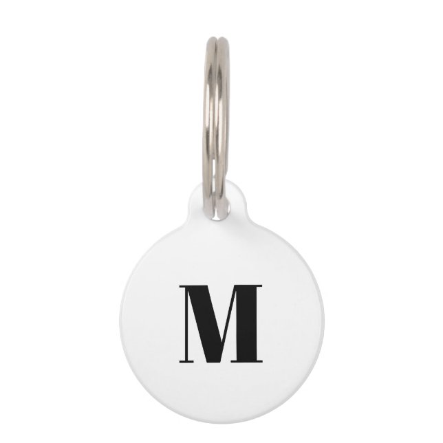 Placa Para Mascotas Personaliza, personaliza perro blanco negro, nombr (Anverso)