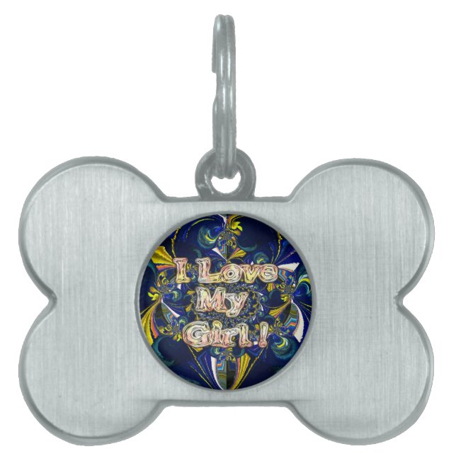 Placa Para Mascotas Personaliza tu amor infinito: Amo a mi Chica (Frente)