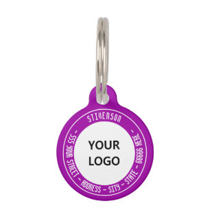 Placa Para Mascotas Personaliza tu logotipo o plantilla de etiqueta de