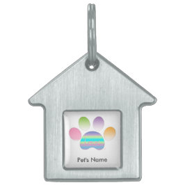 Placa Para Mascotas personalizable "Mascota arcoiris con amor"