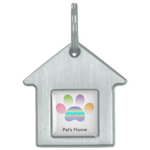Placa Para Mascotas personalizable "Mascota arcoiris con amor"