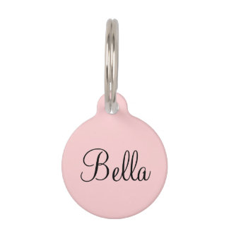 Placa Para Mascotas Personalizable mascota etiqueta rosada con corazón