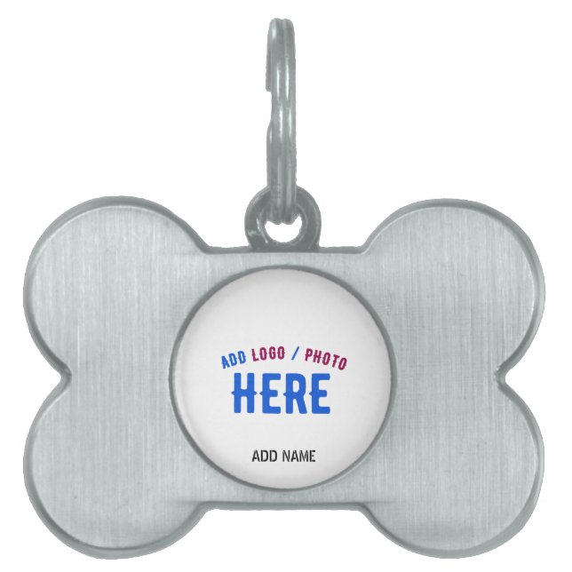 PLACA PARA MASCOTAS PERSONALIZABLE MODERNO ESTILO BLANCO VERIFICADO MA (Frente)