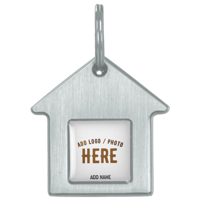 PLACA PARA MASCOTAS PERSONALIZABLE MODERNO ESTILO BLANCO VERIFICADO MA (Frente)