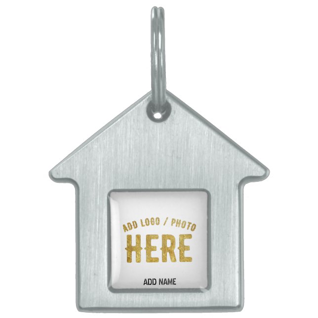 PLACA PARA MASCOTAS PERSONALIZABLE MODERNO ESTILO BLANCO VERIFICADO MA (Frente)