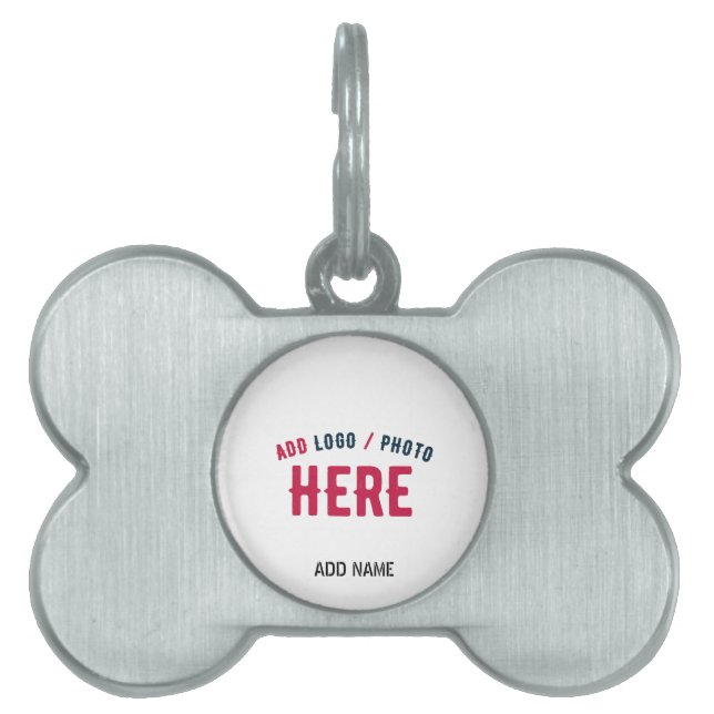 PLACA PARA MASCOTAS PERSONALIZABLE MODERNO ESTILO BLANCO VERIFICADO MA (Frente)