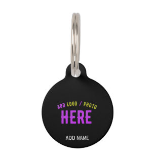 PLACA PARA MASCOTAS PERSONALIZABLE MODERNO ESTILO NEGRO VERIFICADO MAR
