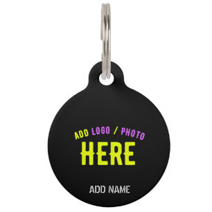 PLACA PARA MASCOTAS PERSONALIZABLE MODERNO ESTILO NEGRO VERIFICADO MAR