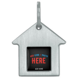 PLACA PARA MASCOTAS PERSONALIZABLE MODERNO ESTILO NEGRO VERIFICADO MAR