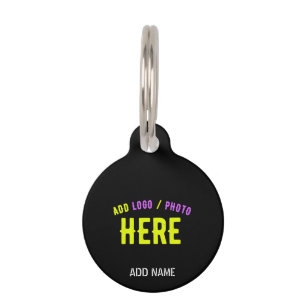 PLACA PARA MASCOTAS PERSONALIZABLE MODERNO ESTILO NEGRO VERIFICADO MAR
