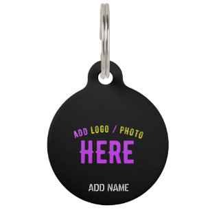 PLACA PARA MASCOTAS PERSONALIZABLE MODERNO ESTILO NEGRO VERIFICADO MAR