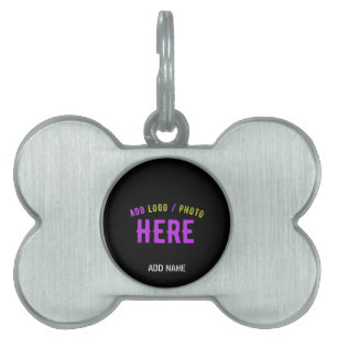PLACA PARA MASCOTAS PERSONALIZABLE MODERNO ESTILO NEGRO VERIFICADO MAR