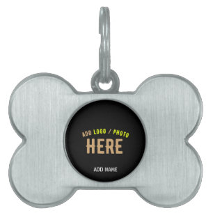 PLACA PARA MASCOTAS PERSONALIZABLE MODERNO ESTILO NEGRO VERIFICADO MAR