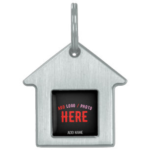 PLACA PARA MASCOTAS PERSONALIZABLE MODERNO ESTILO NEGRO VERIFICADO MAR