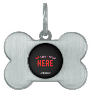PLACA PARA MASCOTAS PERSONALIZABLE MODERNO ESTILO NEGRO VERIFICADO MAR