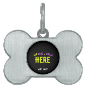 PLACA PARA MASCOTAS PERSONALIZABLE MODERNO ESTILO NEGRO VERIFICADO MAR