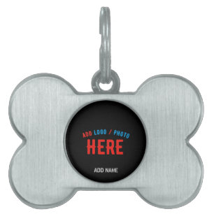 PLACA PARA MASCOTAS PERSONALIZABLE MODERNO ESTILO NEGRO VERIFICADO MAR