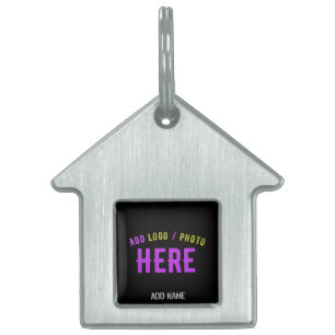 PLACA PARA MASCOTAS PERSONALIZABLE MODERNO ESTILO NEGRO VERIFICADO MAR