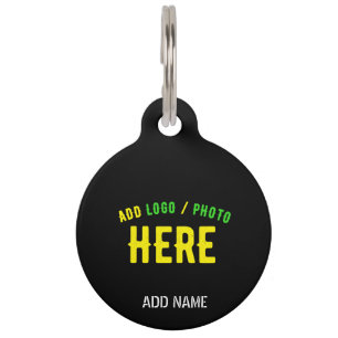 PLACA PARA MASCOTAS PERSONALIZABLE MODERNO ESTILO NEGRO VERIFICADO MAR