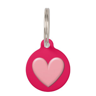 Placa Para Mascotas Personalizable Puffy Heart