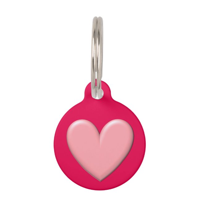 Placa Para Mascotas Personalizable Puffy Heart (Anverso)
