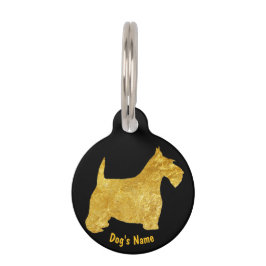 Placa Para Mascotas Personalización de Gold Scottie
