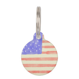 Placa Para Mascotas Personalización de la bandera estadounidense de co