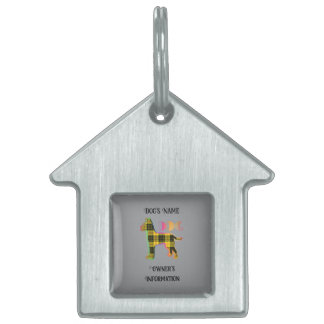 Placa Para Mascotas Personalización de la casa de perro de color gris 