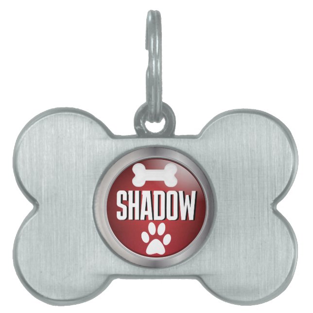 Placa Para Mascotas Personalización de la identificación de Silver y R (Frente)