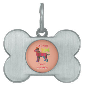 Placa Para Mascotas Personalización del hueso de perro de pago rojo