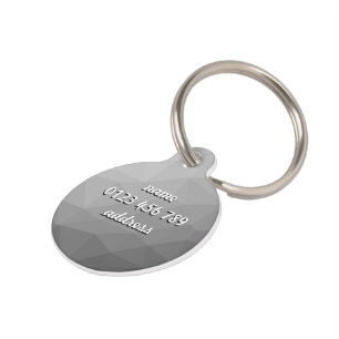 Placa Para Mascotas Personalización del patrón de malla geométrica gra