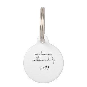 Placa Para Mascotas Personalizada Mi Humanidad Me Camina Diariamente