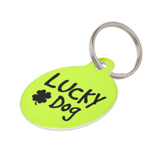 Placa Para Mascotas Personalizado afortunado del perro del trébol