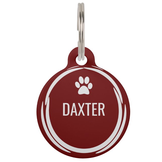 Placa Para Mascotas Personalizado Añadir nombre de perro Teléfono y et (Anverso)