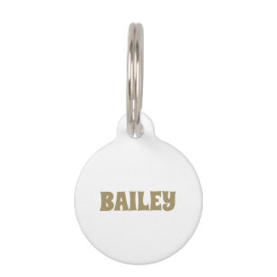 Placa Para Mascotas Personalizado blanco y dorado del gato del perro N