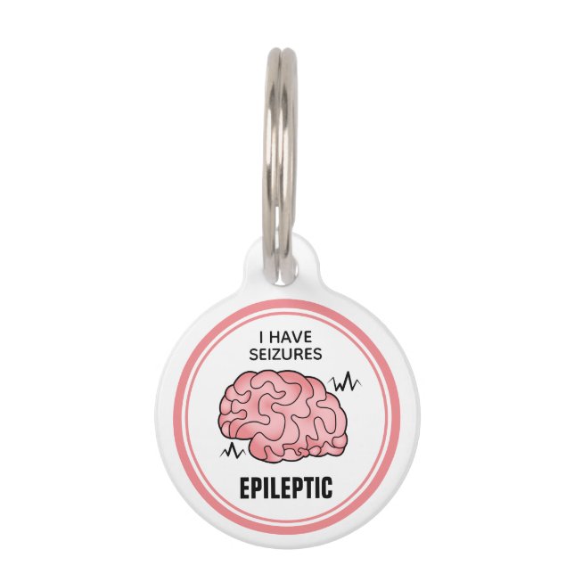 Placa Para Mascotas Personalizado Cerebro Para Alerta De Epilepsia Ten (Anverso)
