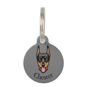 Placa Para Mascotas Personalizado Cute Doberman Dog