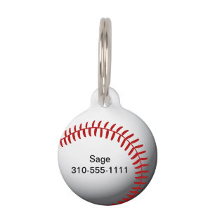 Placa Para Mascotas Personalizado de béisbol