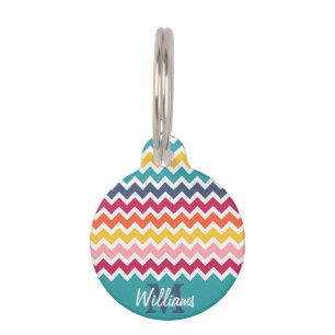 Placa Para Mascotas Personalizado de moda de Guay Monograma chevron